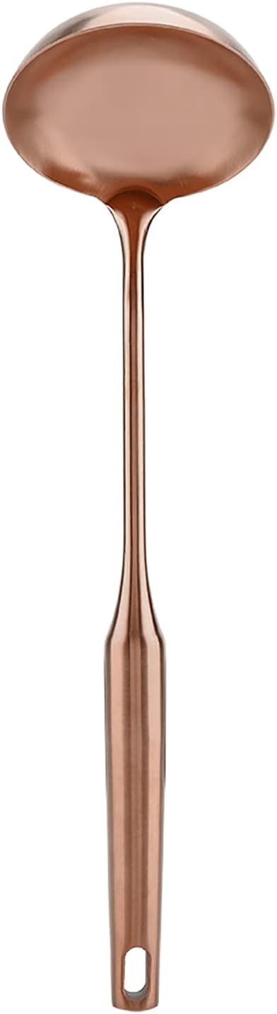 Soup Spoon Kitchen Tools Big Soup Ladle Kitchen Spatula Turner Cooking Tool Stainless Steel Ladle Spoon(Rose Gold 02#)