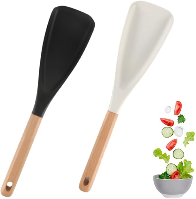 Cedar and Ash Spoon, Cedar and Ash Spoonula, Multifunction Spatula Cooking Spoon for Mixing, Scoop and Scrape (2, Mix)