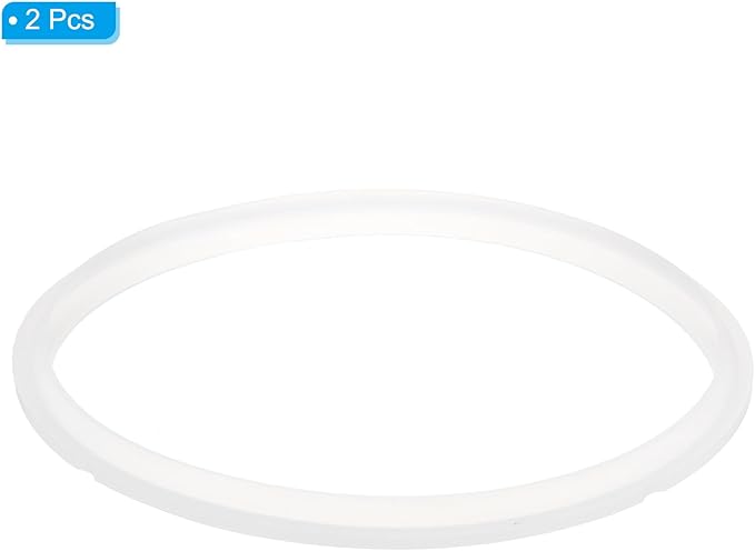 uxcell 2 Pcs Silicone Sealing Ring for Pressure Pot 8QT, Pressure Pot Inner Gasket Seal Rings Pressure Cooker Replacement Parts, White
