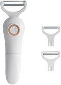 3-in-1 Electric Peeler | Auto Blade for Fruits/Vegetables | 3 Interchangeable Blades | Type-C Charging,Battery Capacity 1500 mAh | Kitchen, Travel, Camping