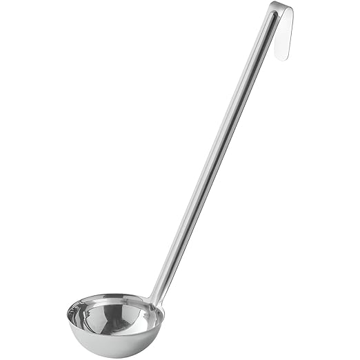 OCS Parts Pro Series Stainless Steel Culinary Ladle | 6-Ounce | One-Piece Dishwasher Safe Home, Restaurant, Buffet and Catering Serving Ladle for Sauces, Soup, Gravy, and Salad Dressing