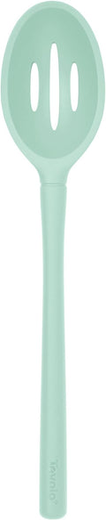 Tovolo Flex-Core Non-Stick All Silicone Slotted Deep Spoon Kitchen Utensil for Scooping and Serving – Heat-Resistant, Dishwasher Safe & BPA Free - Aqua