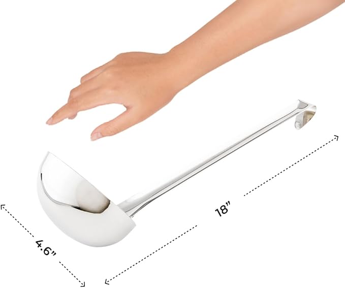 Restaurantware Met Lux 12 Ounce Portion Ladle 1 Multipurpose Portion Serving Spoon - Does Not Corrode Dishwashable Stainless Steel Portion Control Serving Utensil Premium