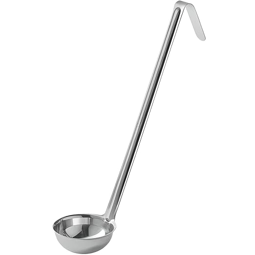 OCS Parts Pro Series Stainless Steel Culinary Ladle | 4-Ounce | One-Piece Dishwasher Safe Home, Restaurant, Buffet and Catering Serving Ladle for Sauces, Soup, Gravy, and Salad Dressing