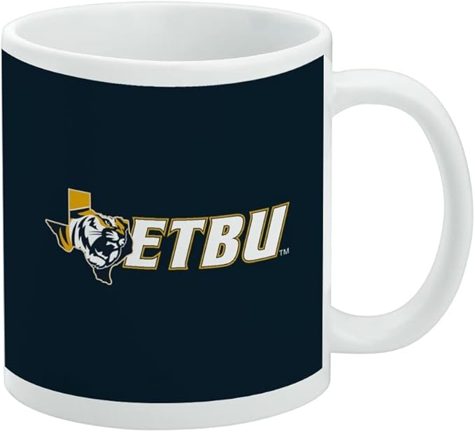 East Texas Baptist University Tigers Logo Ceramic Coffee Mug, Novelty Gift Mugs for Coffee, Tea and Hot Drinks, 11oz, White