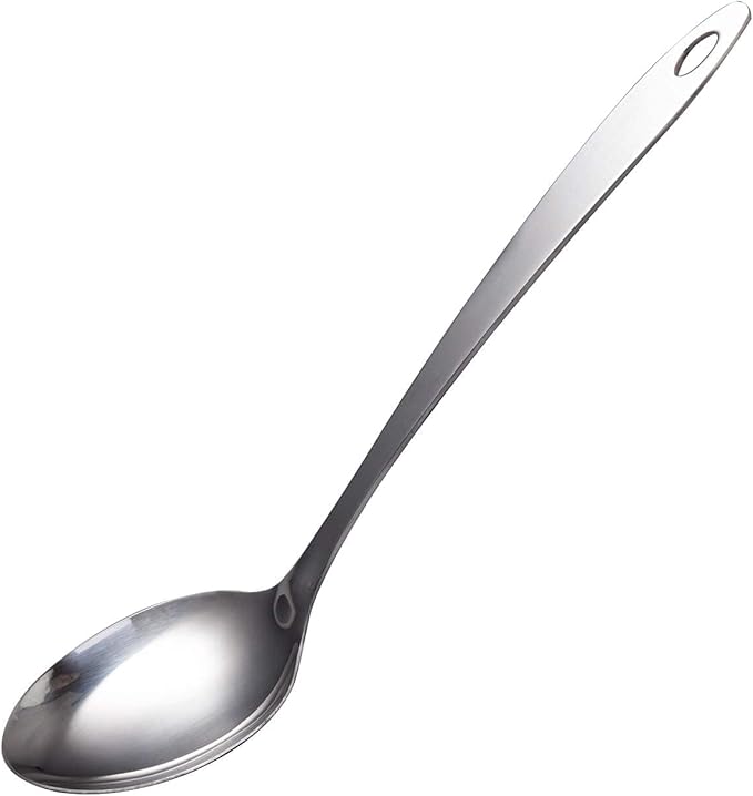 IMEEA Large Cooking Spoon Stainless Steel Basting Spoon for Cooking Serving Spoon, 12.8-Inch
