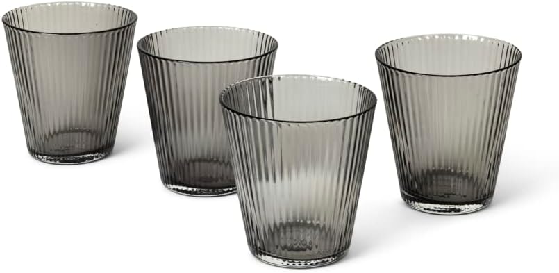 Rosendahl Grand Cru Nouveau Glass Tumbler Set (Set of 4) - 8.8 Fl. Oz. - Lead-Free, Dishwasher Safe, Elegant Clear Glass Drinkware for Water, Juice, Coffee, and Wine - Modern, Durable (Smoke)