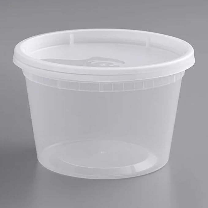 Deli Containers with Lids 16 oz Pint (240 Pack) Bulk Case – Plastic Food Storage Container for Freezer 16oz Disposable containers Airtight Covers Great For Soup 16 Ounce [240 Sets Case/Pack]