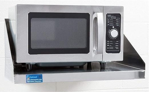 Stainless Steel Wall Shelf with Side Guards | Premium Commercial Wall-Mounted Shelf | NSF Certified Metal Utility Storage for Kitchen, Garage, or Laundry (24" Long x 24" Deep)
