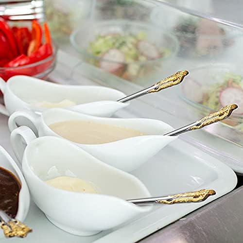 KEAWELL Luxury Gravy Ladle, 18/10 Stainless Steel, Gold Accent, Small Gravy Spoon for Home. Solid and Sturdy, Dishwasher Safe… (2)
