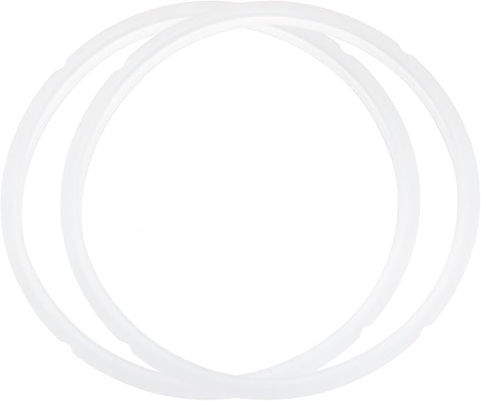 uxcell 2 Pcs Silicone Sealing Ring for Pressure Pot 5/6QT, Pressure Pot Inner Gasket Seal Rings Pressure Cooker Replacement Parts, White