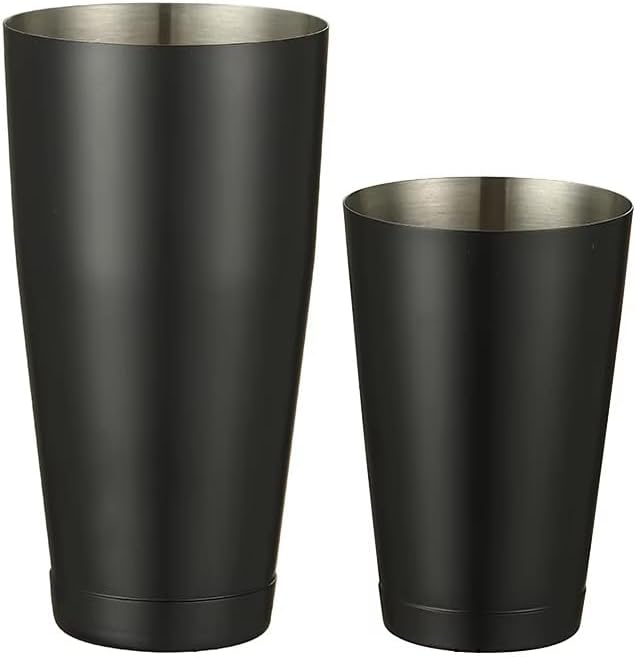 Boston Shaker Set, 28 Oz and 18 Oz Weighted Tins, Matte Black Stainless Steel, Hand Wash (Matte Black)