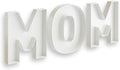 Hard Plastic Reusable Fillable Letters Numbers Serving Trays for Party Decoration (MOM, White)