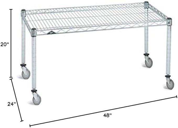 Omega Products Corporation 24" Deep x 48" Wide x 20" High Chrome Mobile Dunnage Rack