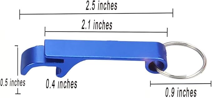 100 Pcs Bottle opener Keychain Bulk,Soda Beverage Beer Bottle Opener Keychain,Bottle Openers Aluminum Beer Bottle Opener Claw Beverage Keychain Ring for Kitchen,Wedding, Bar,Party(blue)