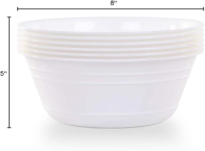 Mintra Home Snack Bowls (Small 6pk (600ml), White)