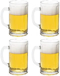Vikko Beer Mug, Set of 4 Glass Beer Mugs, 13.5 Ounce, Dishwasher Safe Durable Drinking Glass for Craft Brews, Beer or Water
