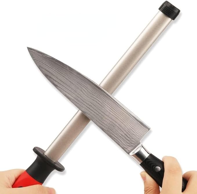 Kota Japan 12-inch Professional Diamond Rod with Carbon Steel Core Dual Grit Sharpener Stick - Coarse Diamond Honing & Fine Ceramic Polishing for Chef, Kitchen, Hunting Knives and other Tools