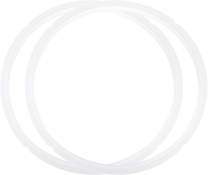 uxcell 2 Pcs Silicone Sealing Ring for Pressure Pot 8QT, Pressure Pot Inner Gasket Seal Rings Pressure Cooker Replacement Parts, White