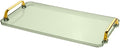 Acrylic Serving Tray with Handles, 16x9 Inch Ottoman Tray, Spill-Proof Coffee Table Tray for Couch, Bedroom & Countertop Decor (Green)