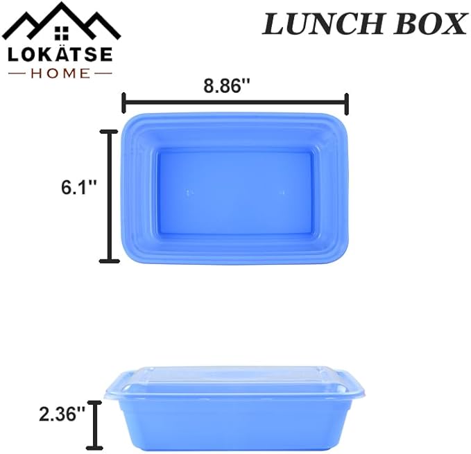LOKATSE HOME 16 Pack 1 Compartment Multi-Color Meal Prep Food Storage Containers with Lids Reusable Lunch Bento Boxes, BPA Free, Stackable, Microwave/Dishwasher/Freezer Safe (38 oz)