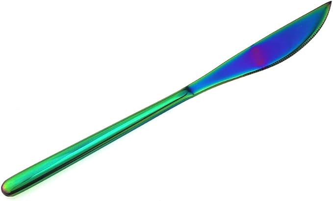 JASHII Mirror Polished Rainbow 30-Piece SUS304 Stainless Steel Flatware Set,Colorful Silverware Set Dinner Knife Fork Spoon Dessert Fork Salad Spoon Service for 6