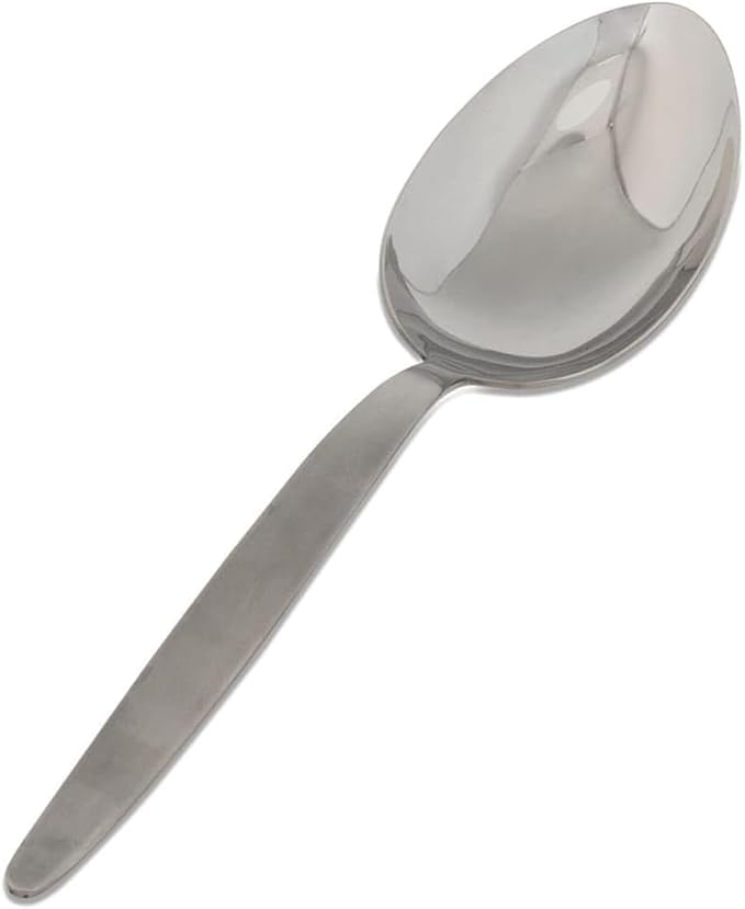 Chef Kunz Slotted and Regular Spoon Set | Pack of 2 | 18/10 Stainless Steel | 9 Inch Cooking Dinner Serving Basting Quenelle Chef Spoons
