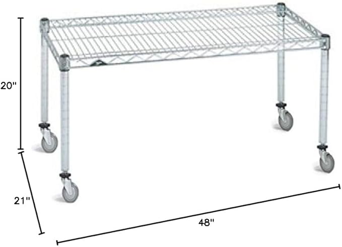 Omega Products Corporation 21" Deep x 48" Wide x 20" High Chrome Mobile Dunnage Rack
