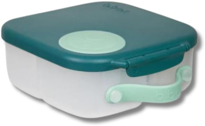 b.box Mini Lunch Box for Kids: Lunch Snack Container with 2 Leak Proof Compartments. Ages 3+ School Supplies, BPA Free (Emerald Forest, 4¼ cup capacity)