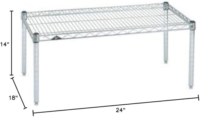 Omega Products Corporation 18" Deep x 24" Wide x 14" High Chrome Stationary Dunnage Rack