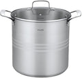 Valore 24 qt Stainless Steel Stock Pot with Lid & Canning Rack - 5-ply Soup Pot with Brushed Stainless Finish & Riveted Handles