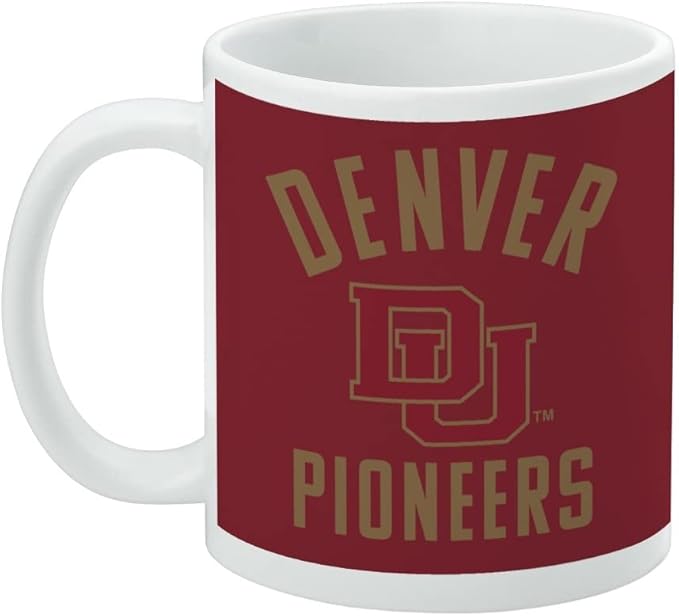 University of Denver Pioneers Ceramic Coffee Mug, Novelty Gift Mugs for Coffee, Tea and Hot Drinks, 11oz, White