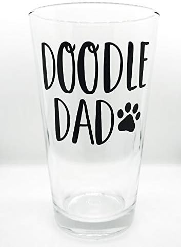 Doodle Mom & Dad Glass Set - Premium 21oz Stemless Wine Glass - 16oz Pint Glass - Gift for Doodle Lovers