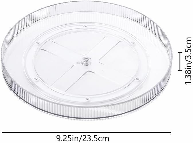 9 Inch Clear Acrylic Lazy Susan Turntable Organizer, Lazy Susan Spice Rack for Kitchen, Pantry Refrigerator,Vanity Bathroom,Spice Rack,Makeup Storage,Cabinet Countertop Organizing.