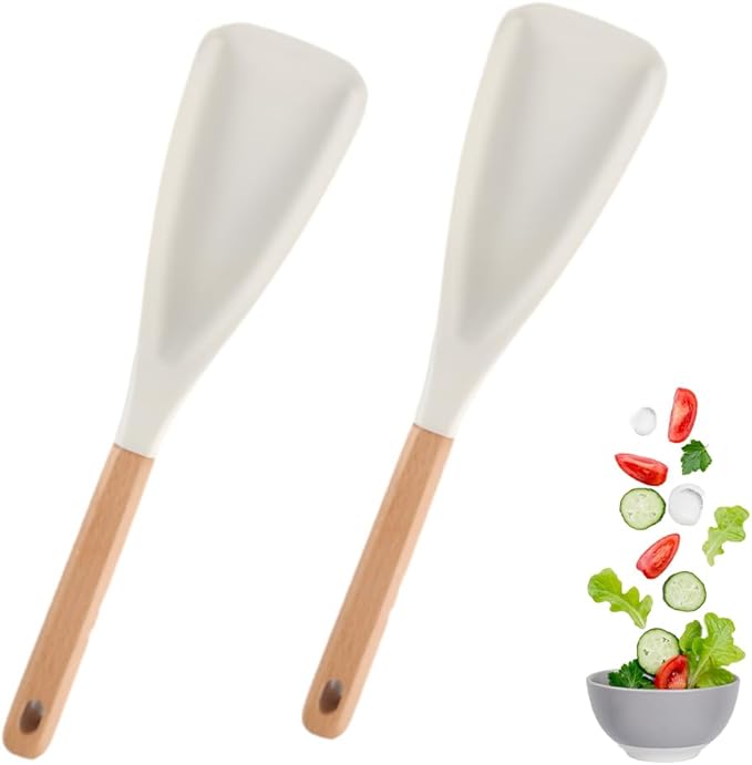 Cedar and Ash Spoon, Cedar and Ash Spoonula, Multifunction Spatula Cooking Spoon for Mixing, Scoop and Scrape (2, White)