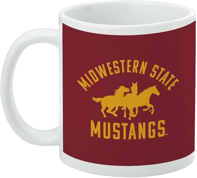 Midwestern Sate Mustangs Ceramic Coffee Mug, Novelty Gift Mugs for Coffee, Tea and Hot Drinks, 11oz, White