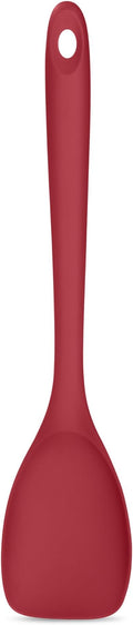 600ºF Heat Resistant Spatula Spoon: U-Taste Flexible Silicone Cooking Scoop Spoonula, Serving Mixing Scraping Food in Non-Stick Pan Cookware, Seamless Multifunctional Kitchen Utensil (Red)