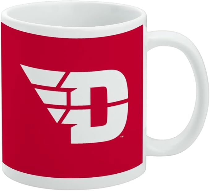 University of Dayton Flyers Logo Ceramic Coffee Mug, Novelty Gift Mugs for Coffee, Tea and Hot Drinks, 11oz, White