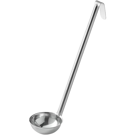 OCS Parts Pro Series Stainless Steel Culinary Ladle | 3-Ounce | One-Piece Dishwasher Safe Home, Restaurant, Buffet and Catering Serving Ladle for Sauces, Soup, Gravy, and Salad Dressing