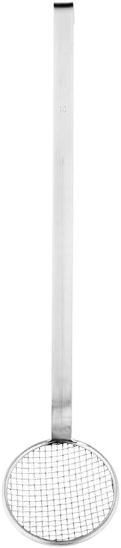 Restaurantware Met Lux 4 Inch Frying Skimmer 1 Corrosion-Resistant Wire Skimmer - Mesh Scoop Long Handle Stainless Steel Deep Fryer Ladle Durable For Catching Food And Releasing Oil