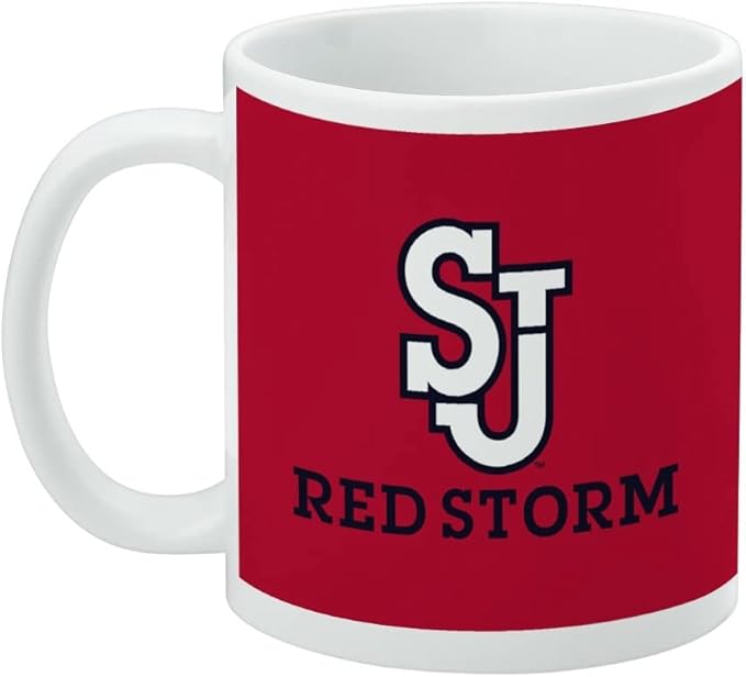 St. John's University Red Storm Logo Ceramic Coffee Mug, Novelty Gift Mugs for Coffee, Tea and Hot Drinks, 11oz, White