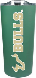 Campus Colors NCAA Stainless Steel Tumbler perfect for Gameday - 18 oz - Double Walled - Keeps Drinks Perfectly Insulated (USF Bulls - Green)