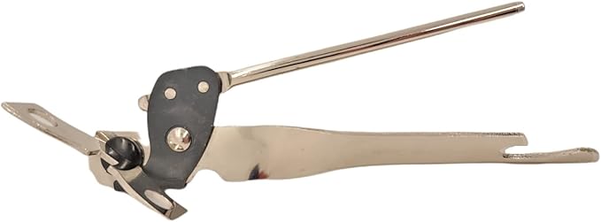 Handy Housewares Classic Compact Hand Held Metal Manual Can Opener with Built-In Bottle Top Remover (1)