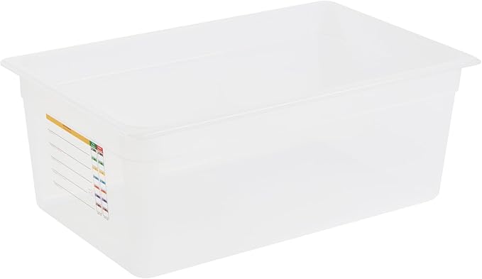 Restaurantware Food Storage Container 1 Pack of 20.7 x 12.6 x 7.8 Inches Plastic Stackable Storage Box White Reusable Label Container Dishwasher Safe For Restaurants And Kitchens