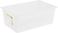 Restaurantware Food Storage Container 1 Pack of 20.7 x 12.6 x 7.8 Inches Plastic Stackable Storage Box White Reusable Label Container Dishwasher Safe For Restaurants And Kitchens