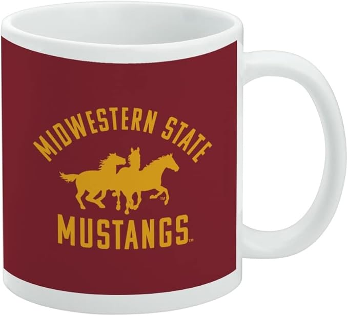 Midwestern Sate Mustangs Ceramic Coffee Mug, Novelty Gift Mugs for Coffee, Tea and Hot Drinks, 11oz, White