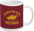 Midwestern Sate Mustangs Ceramic Coffee Mug, Novelty Gift Mugs for Coffee, Tea and Hot Drinks, 11oz, White