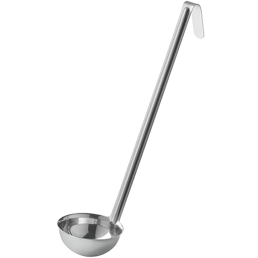 OCS Parts Pro Series Stainless Steel Culinary Ladle | 5-Ounce | One-Piece Dishwasher Safe Home, Restaurant, Buffet and Catering Serving Ladle for Sauces, Soup, Gravy, and Salad Dressing
