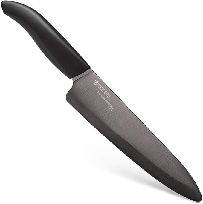 Kyocera’s Revolution Ceramic Revolution Series: 7” Professional Ceramic Chef Knife, Black