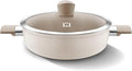 Aluminum Saute Pot with Ceramic Coated Non-Stick Surface, 7-Layer Coating, Tempered Glass Lid, All Cooktops Compatible, PFOA, PFAS, Lead, Cadmium Free, 4.44L / 4.69Quarts